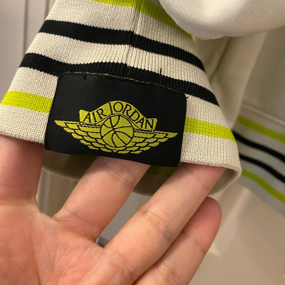 Jordan XXL Men's Y2K White and Neon Yellow Track Jacket